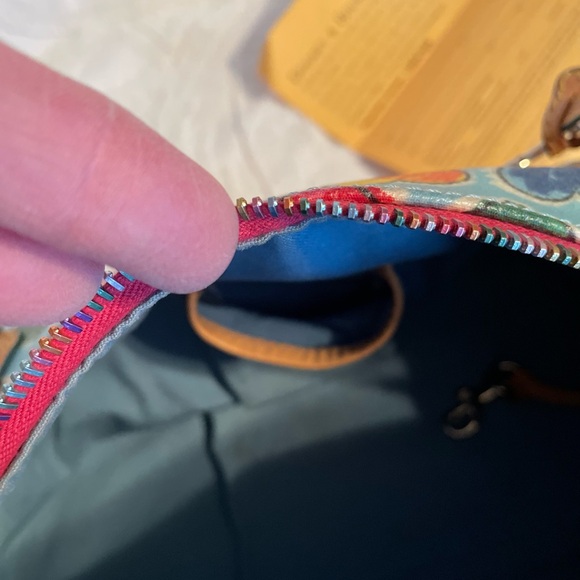 Dooney & Bourke rainbow hearts blue duffel - Picture 10 of 10